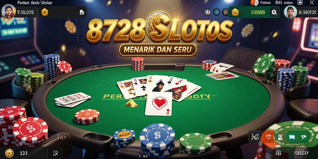 Screenshot utama 8728SLOTS menampilkan gameplay poker yang seru dan interaktif.