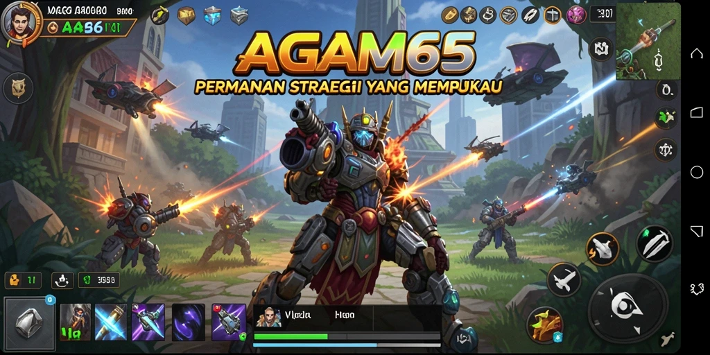 Tampilan layar gameplay AGAM66 dengan aksi strategis yang mendebarkan.