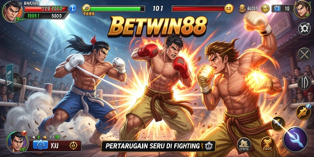 Tangkapan layar permainan BETWIN88 menampilkan aksi pertarungan yang intens.