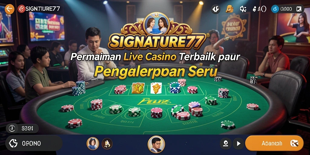 Tampilan gameplay seru dengan dealer langsung di SIGNATURE77.