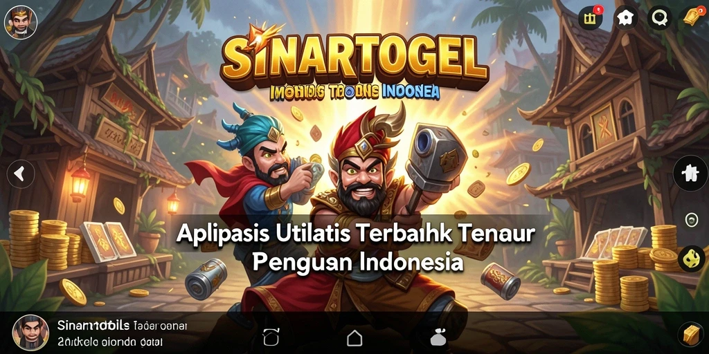 Tampilan utama aplikasi SINARTOGEL dengan berbagai fitur utilitas.