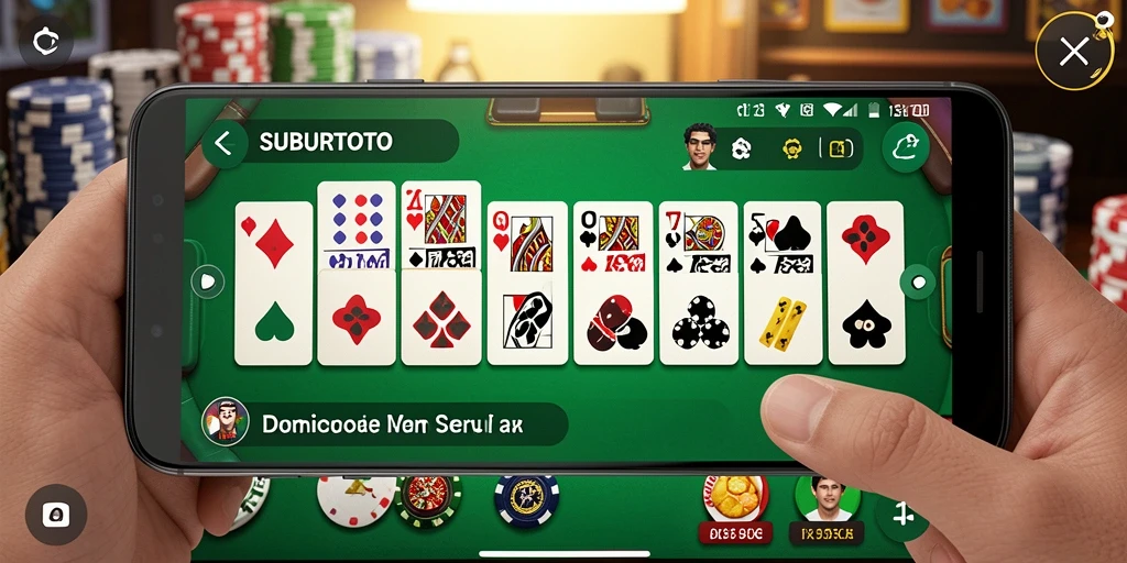 Screenshot gameplay SUBURTOTO yang menunjukkan aksi seru permainan Domino.