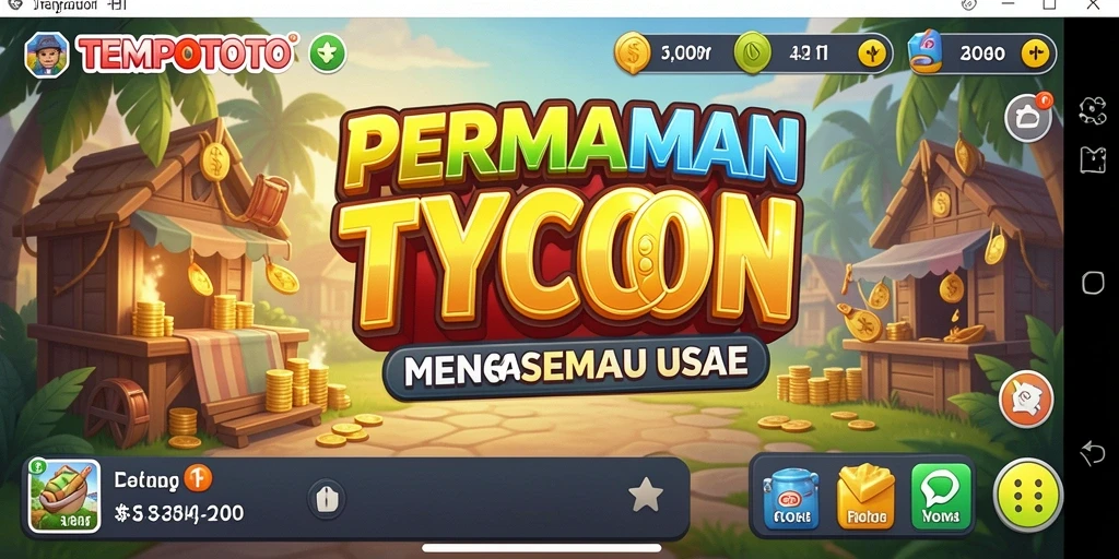 Screenshot TEMPOTOTO menampilkan gameplay Tycoon yang menarik.